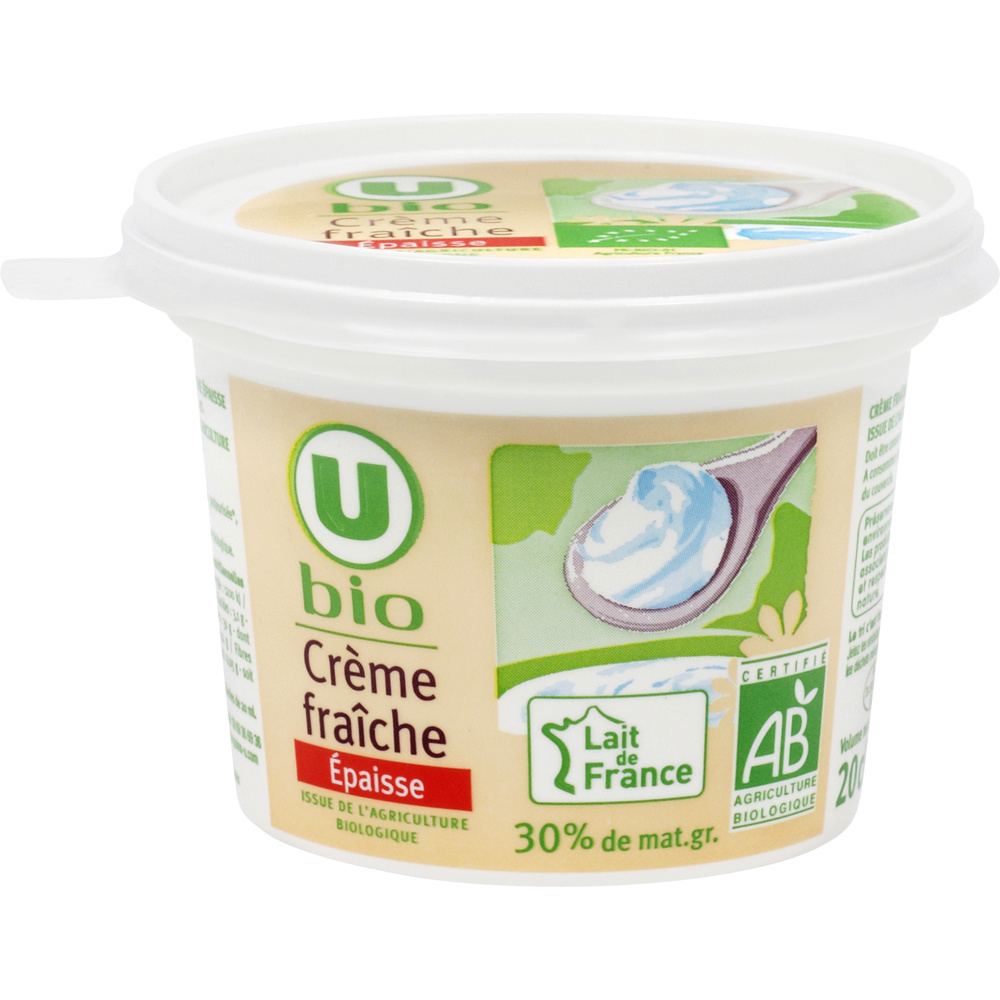 Crème fraîche épaisse 30%MG U bio 