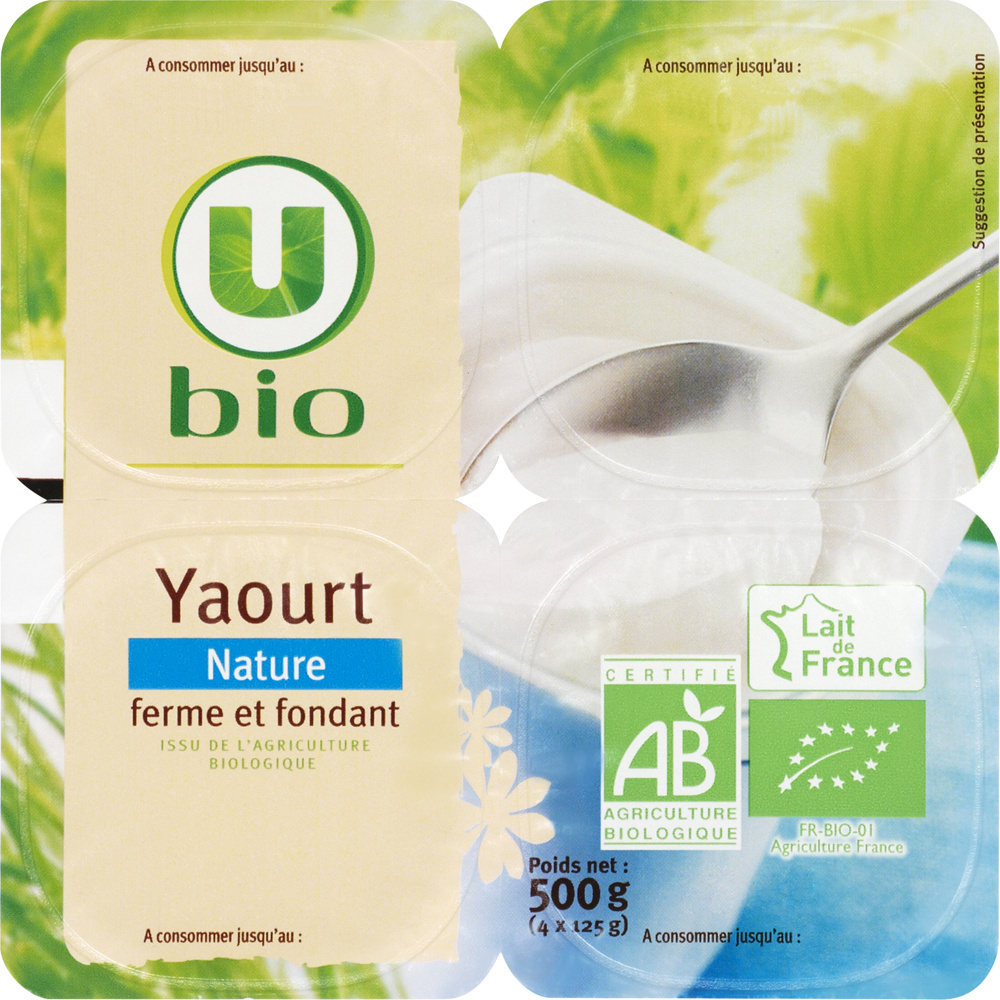 Yaourt ferme nature bio U