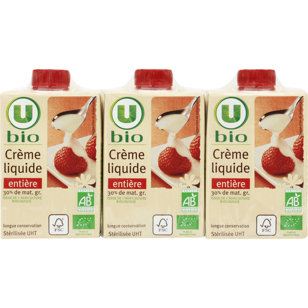 Crème entière liquide U 3*20cl