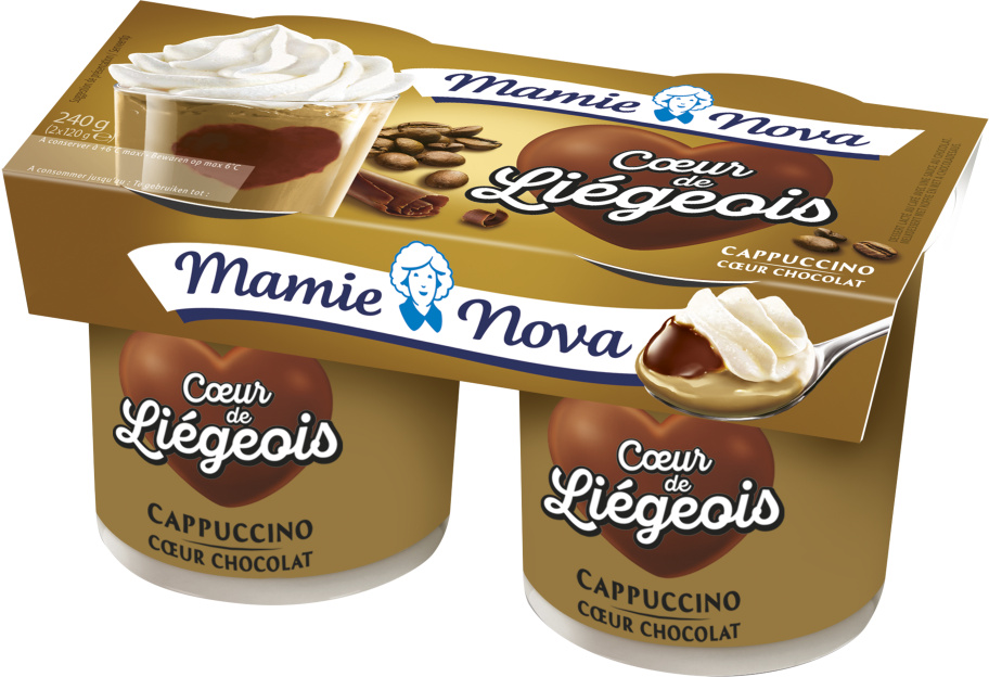 Mamie Nova Cœur de Liégeois Cappuccino cœur Chocolat