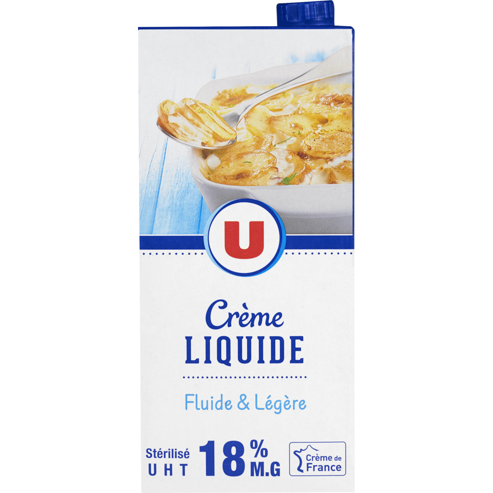 Crème UHT liquide 18% de MG 