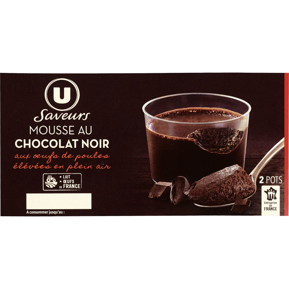 Mousse aux oeufs au chocolat noir U