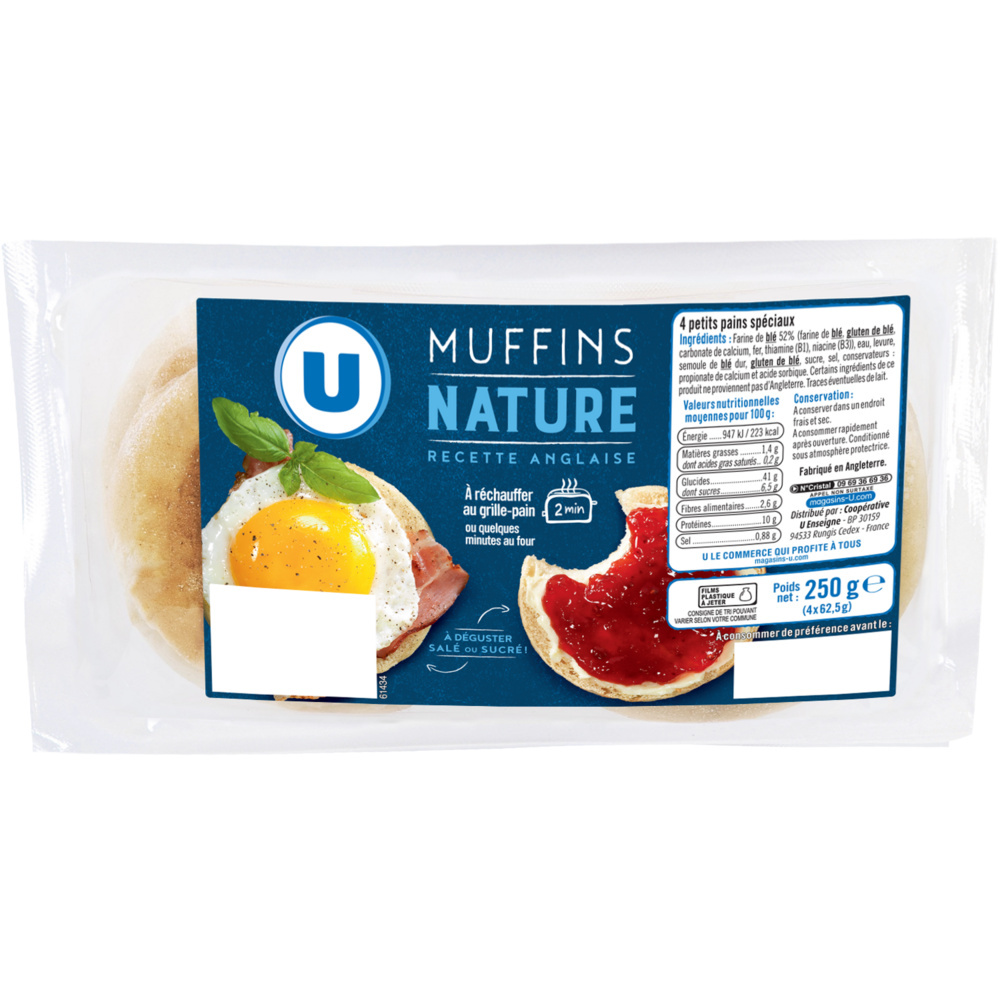 Muffins nature recette anglaise U
