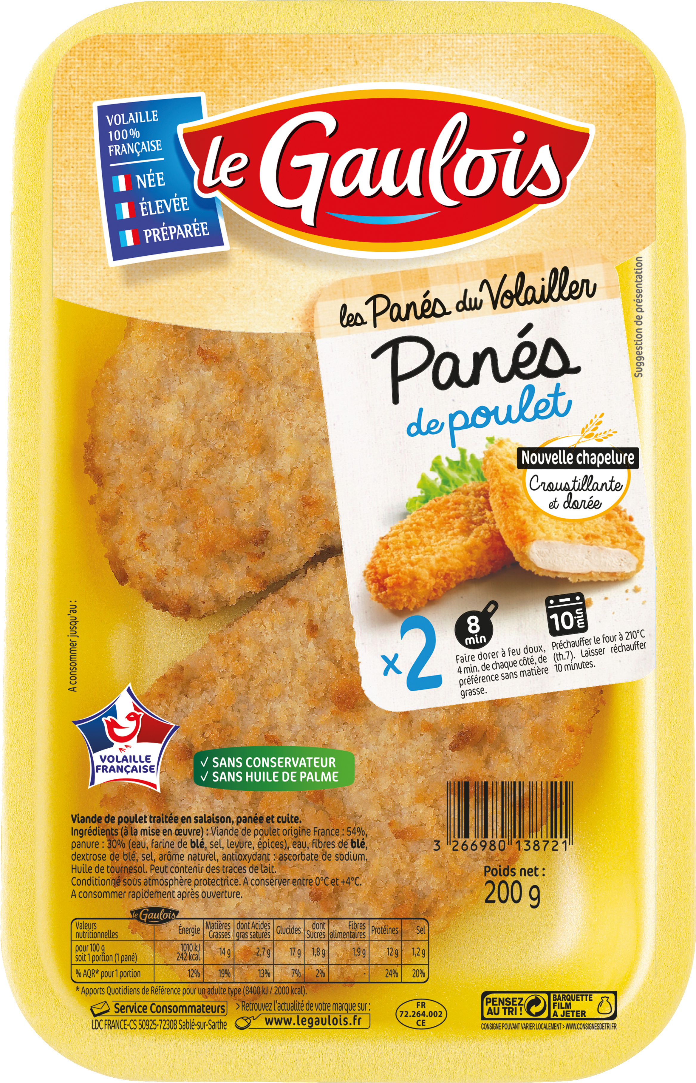 Panés de poulet Le Gaulois 