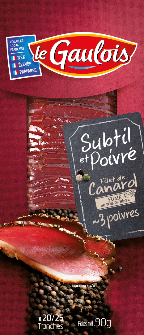 Filet de canard Le Gaulois fumé aux 3 poivres 