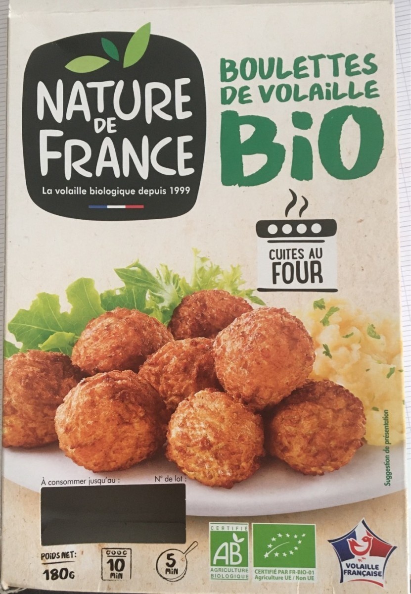Nature de france boulettes De Volaille Bio