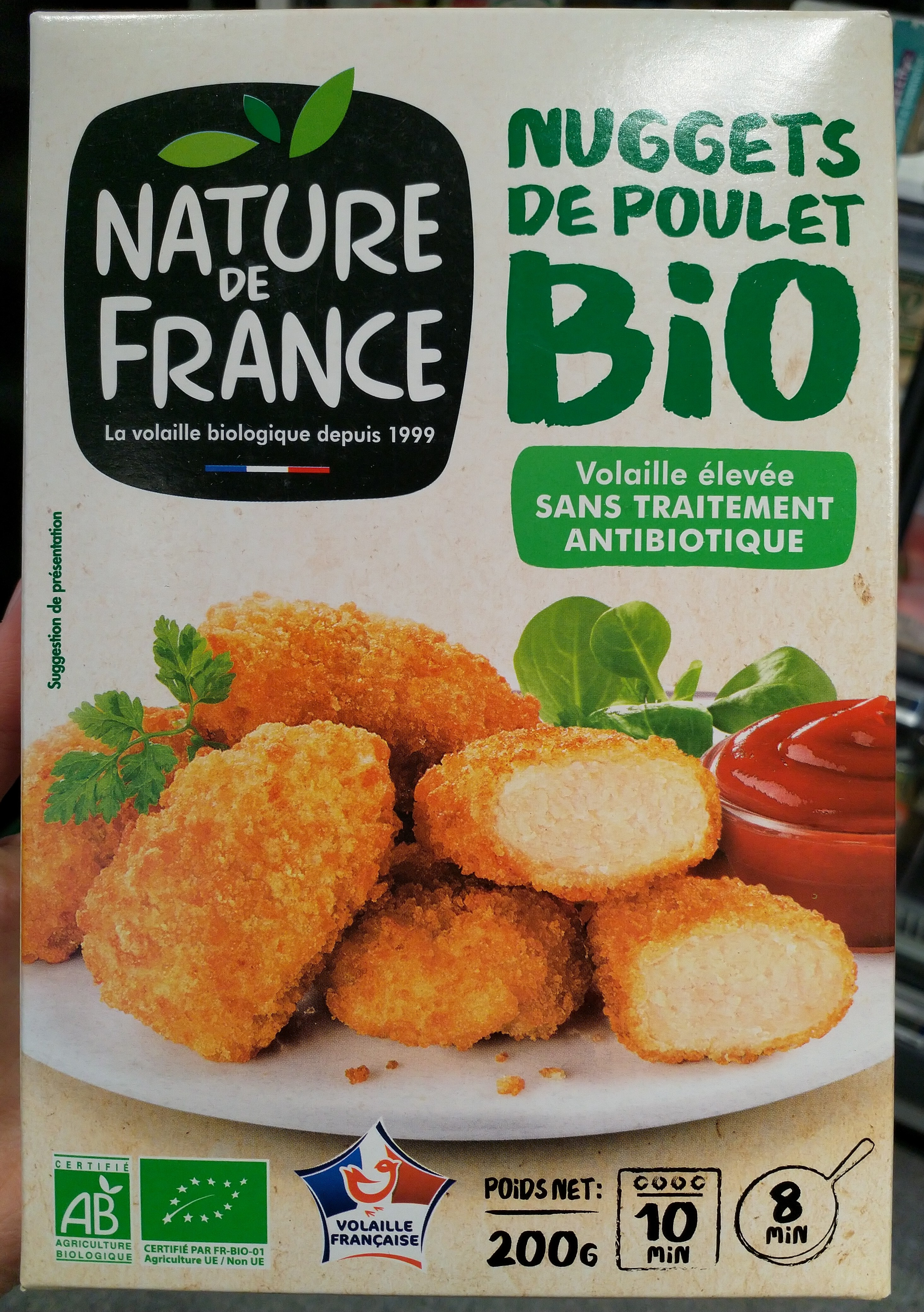 Nuggets de poulet bio Nature de France 
