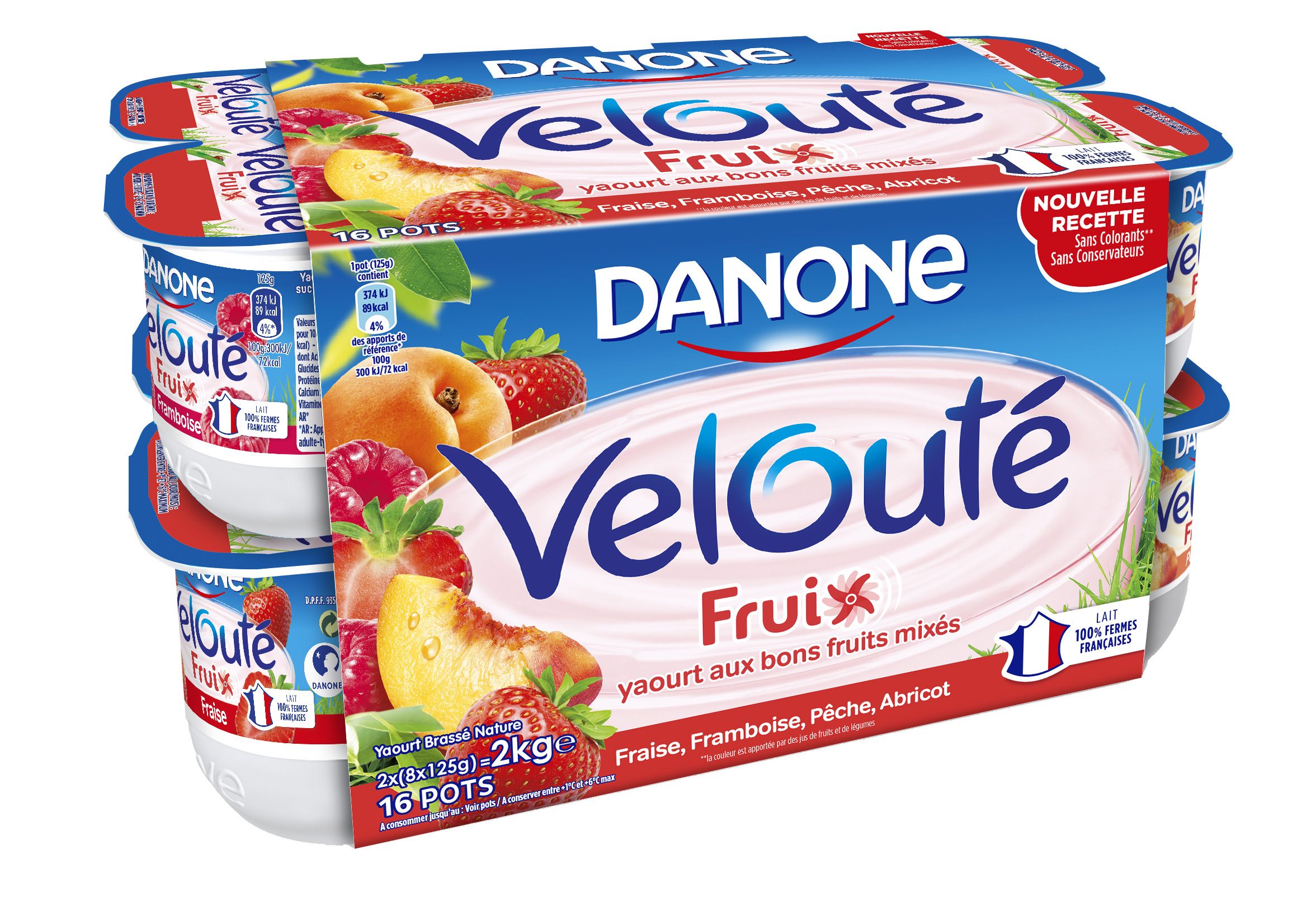 Danone veloute fruix panache 125 g x 16