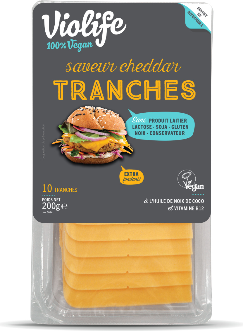 Tranches végétales saveur cheddar Violife 