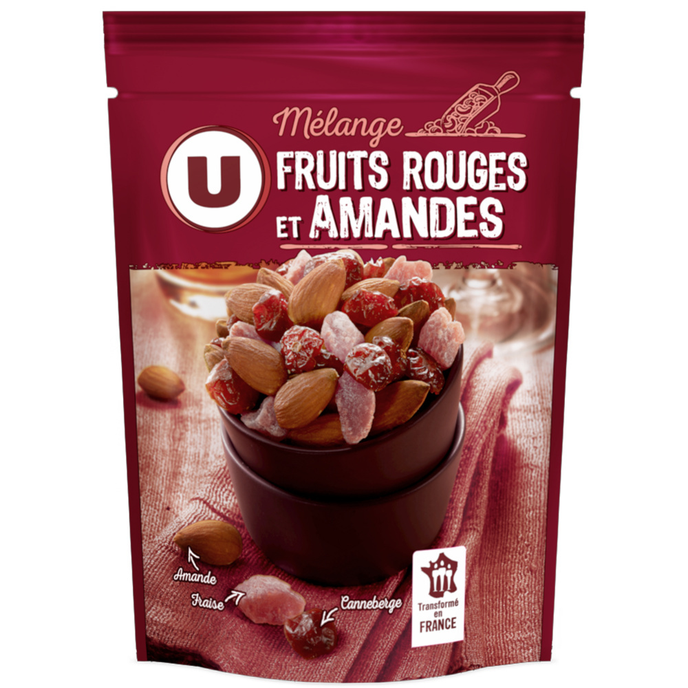 Mélange apéritif amandes et fruits rouges U