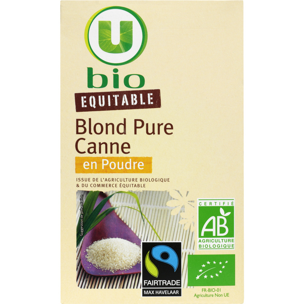 Sucre de canne blond pure canne en poudre bio