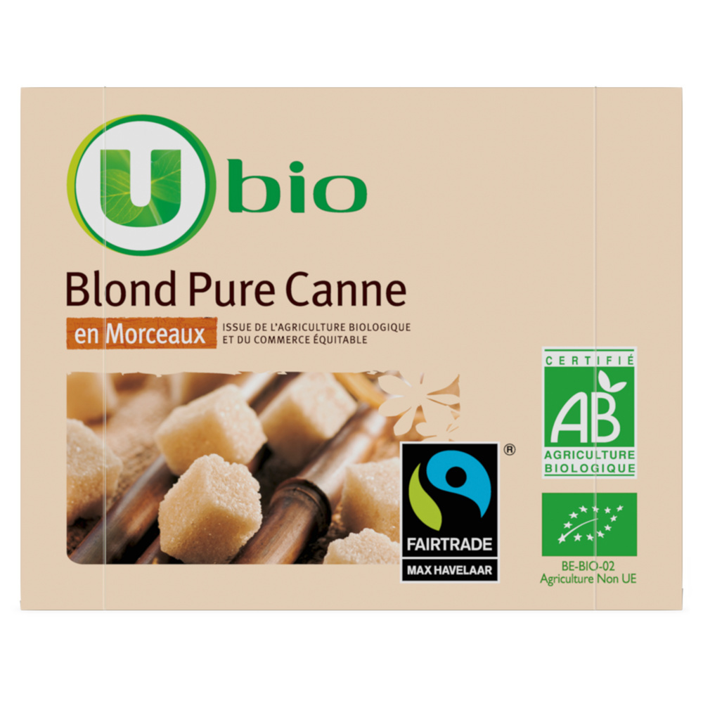Sucre de canne blond en morceaux bio U