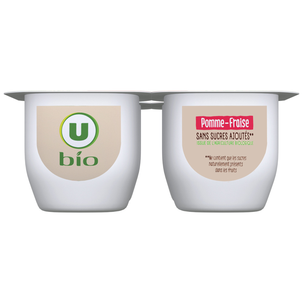 Compote pomme et fraise bio U