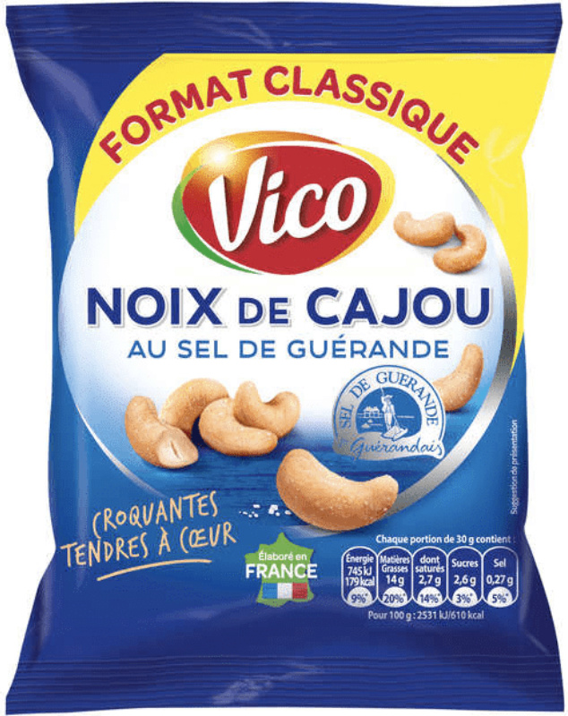Noix de cajou au sel de Guérande Vico 