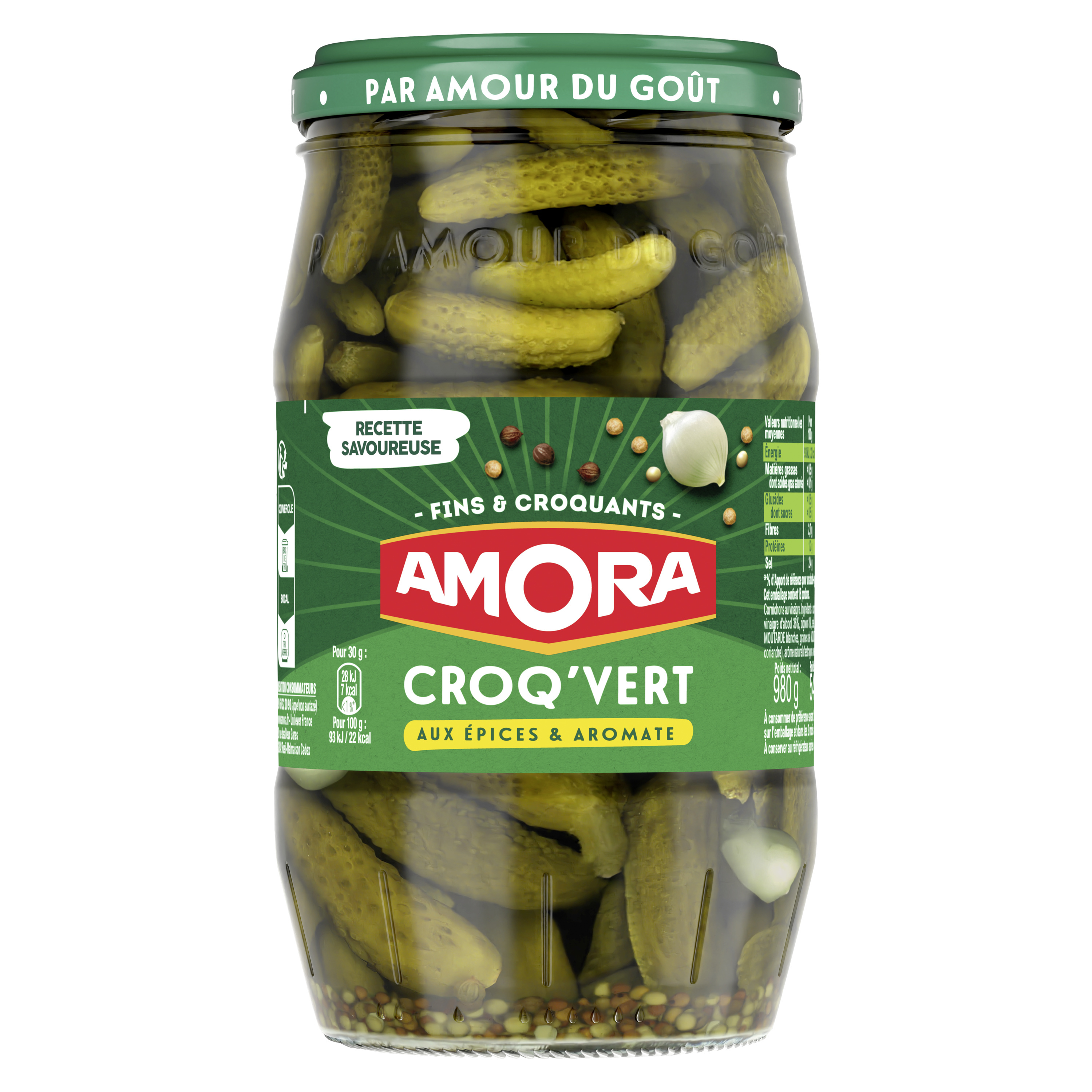 Amora Croq'Vert Cornichons Fins 