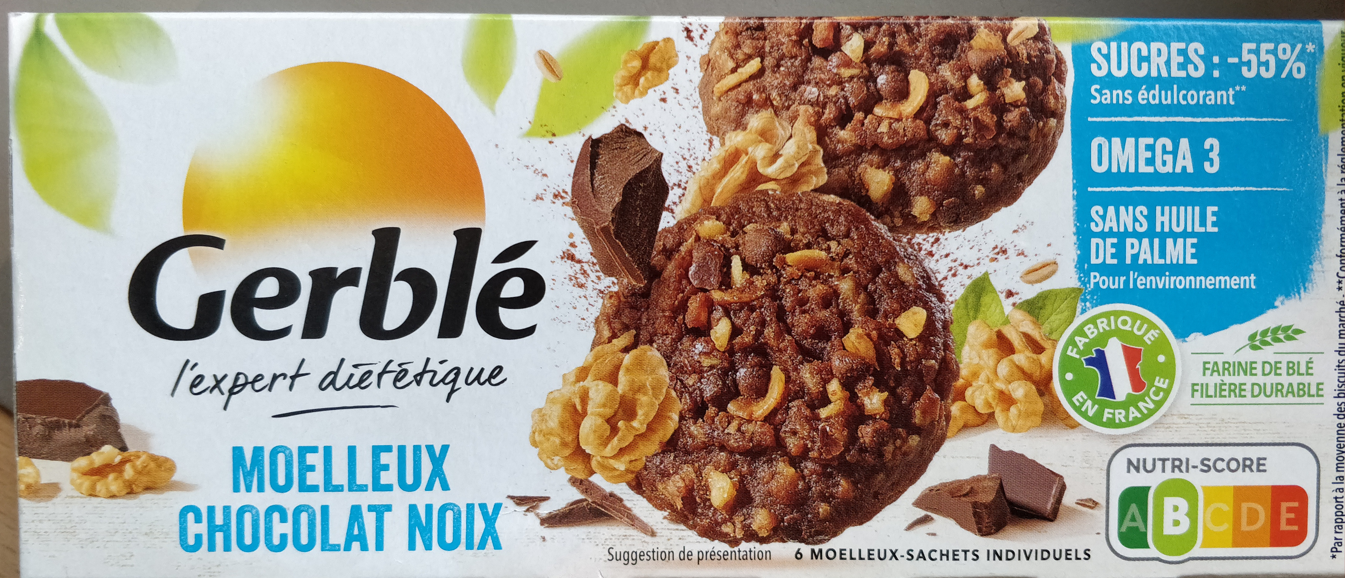 Moelleux chocolat et noix Gerblé 