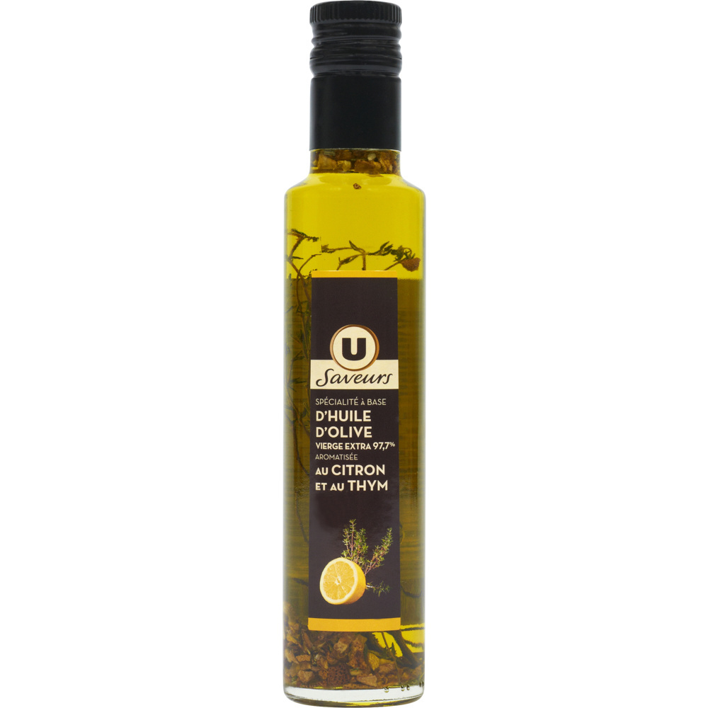 Huile d'olive vierge extra aromatisée au Citron et au Thym U 