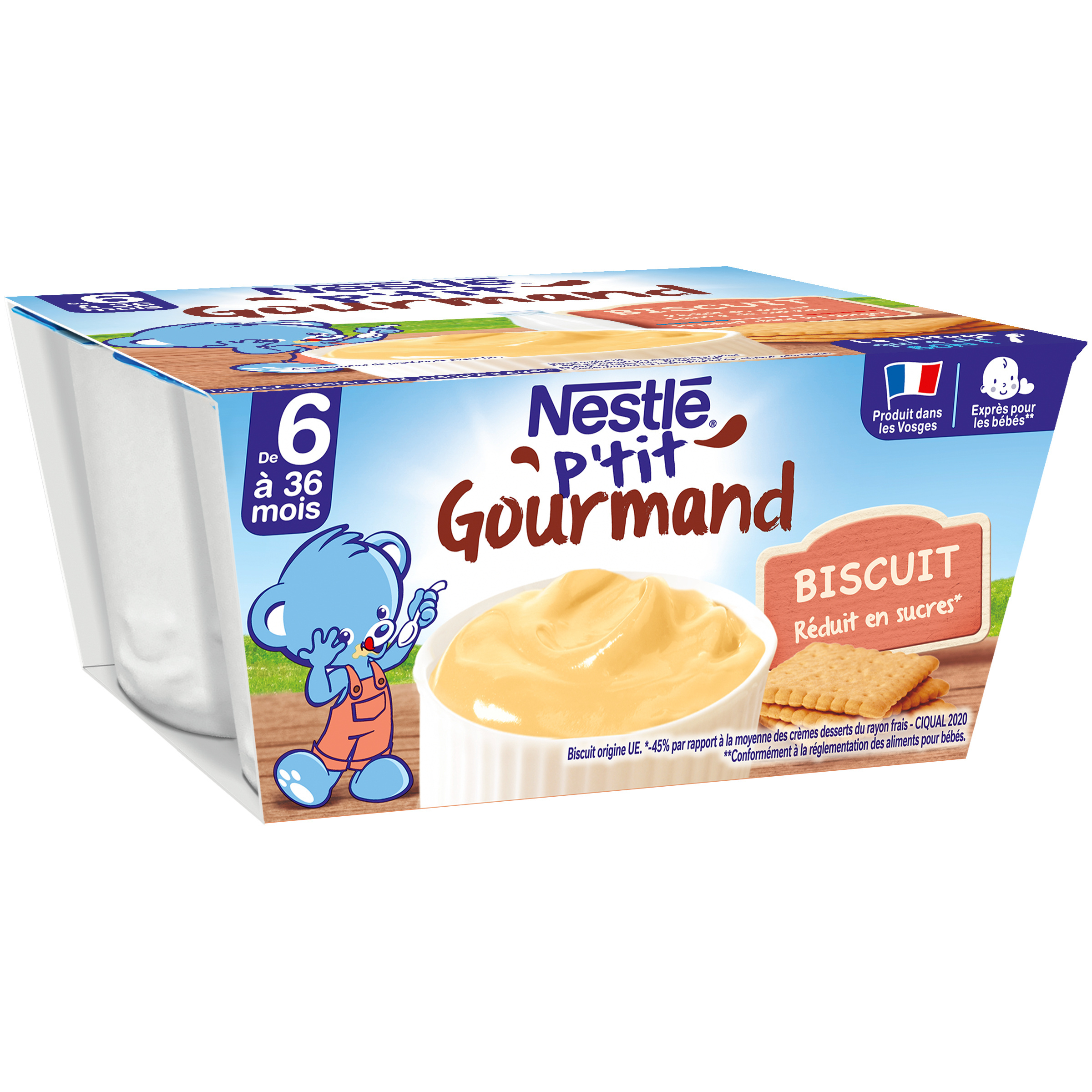 Nestlé P'tit gourmand Biscuit - 4 x 100g - Dès 6 mois