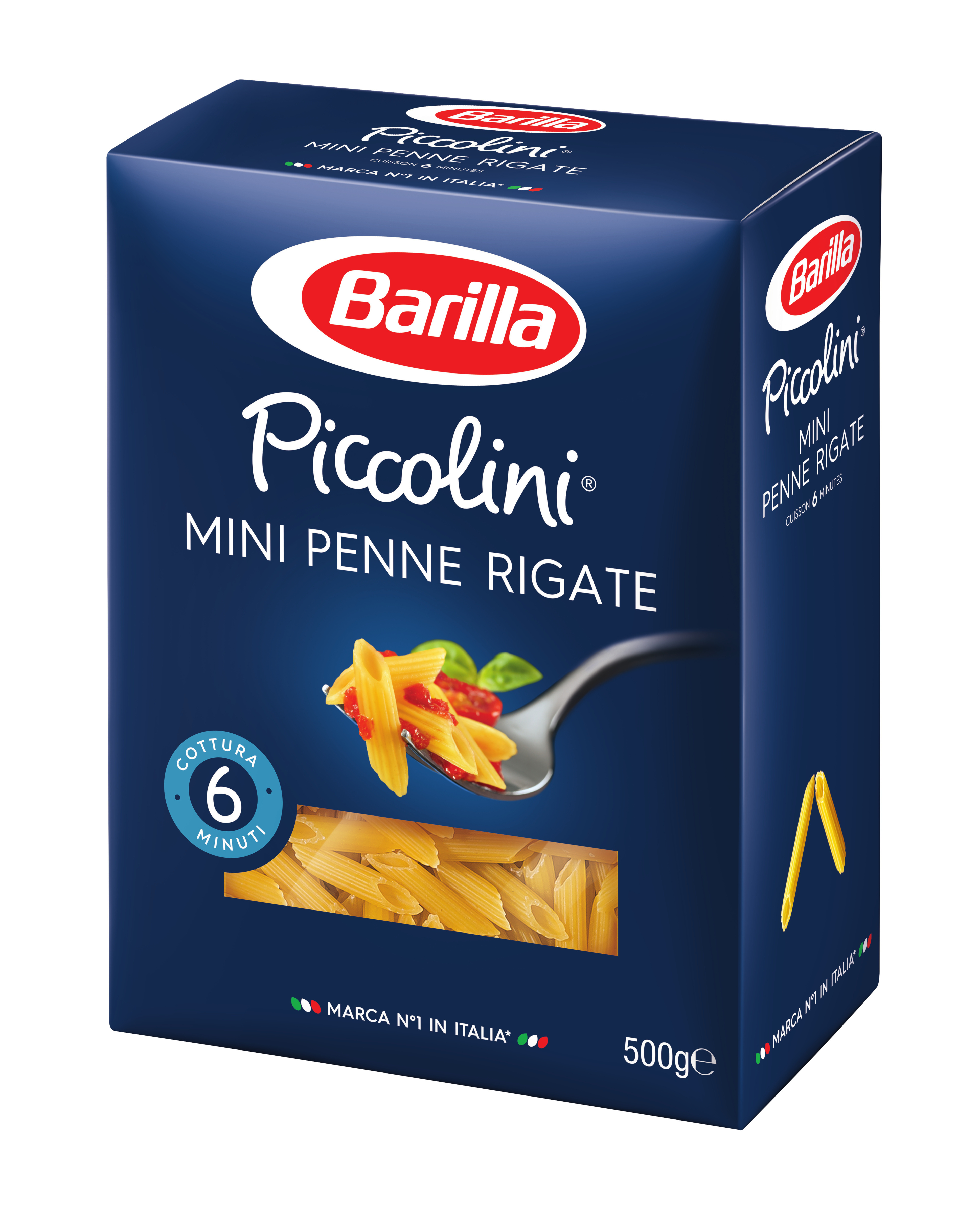 Pâtes mini penne rigate piccolini Barilla 500g