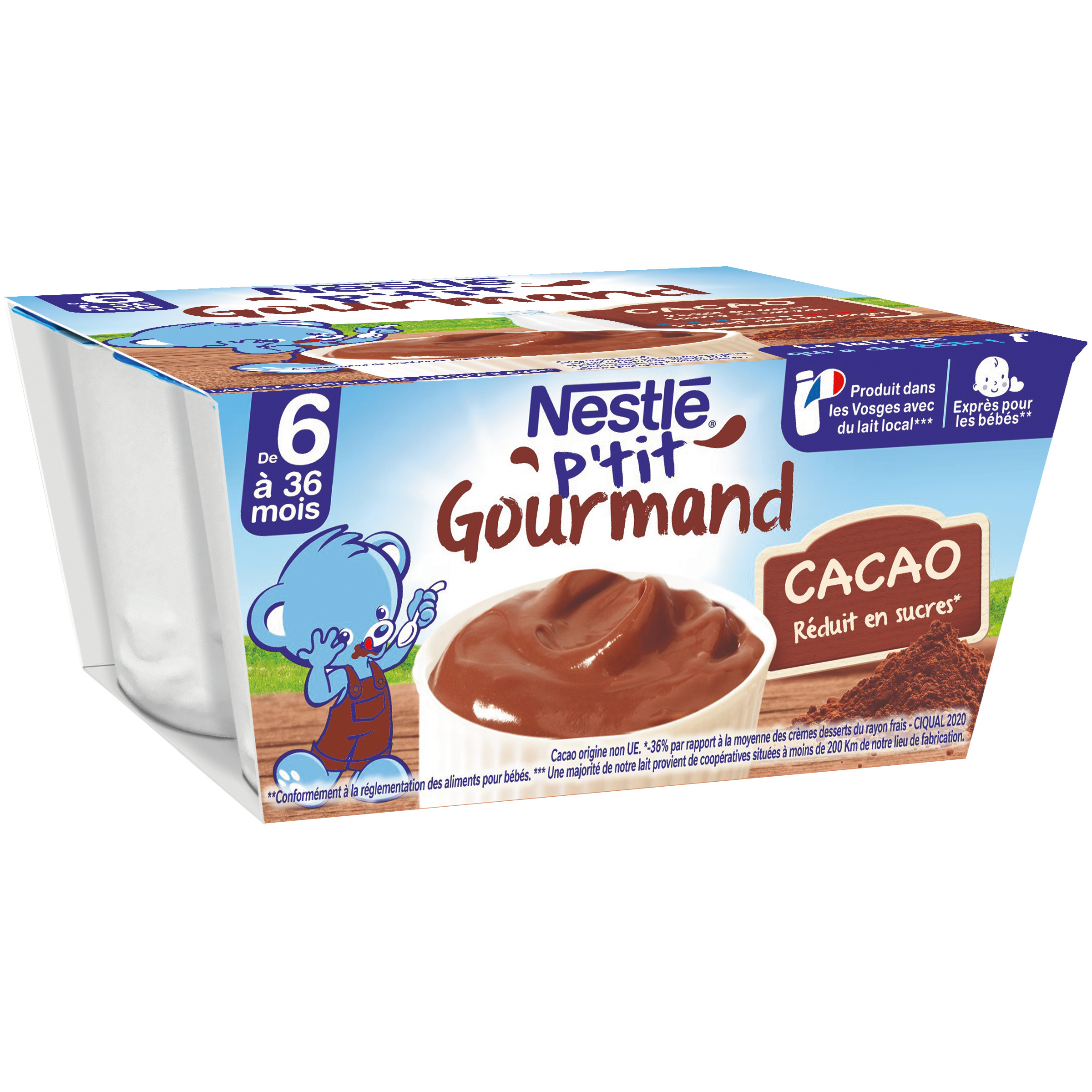 Nestlé P'tit gourmand Cacao - 4 x 100g - Dès 6 mois