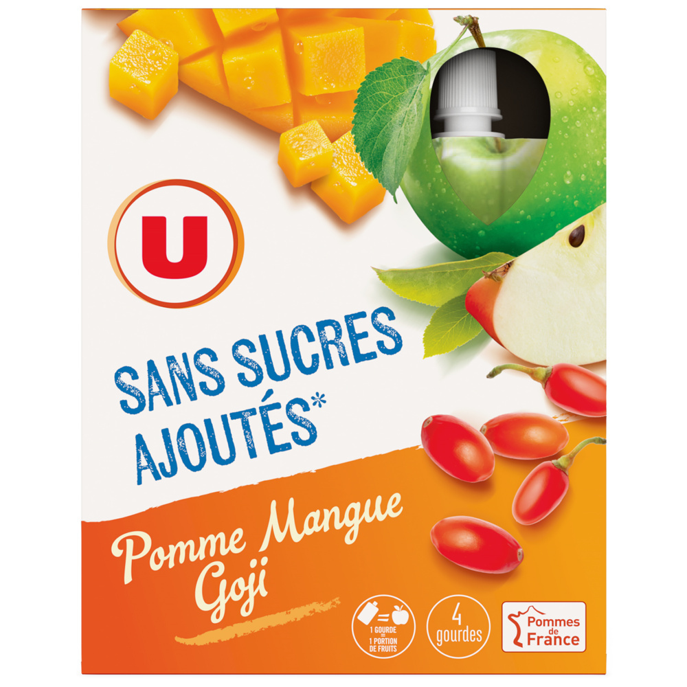Gourdes pomme mangue goji sans sucre ajouté U