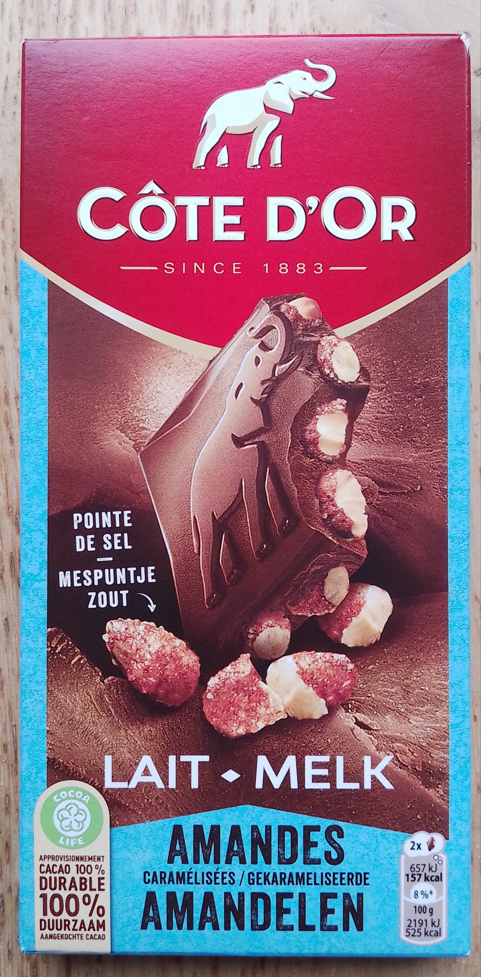 Cote d'Or Chocolat au Lait et amande caramélisé