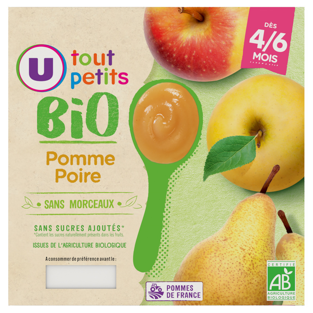 Pots dessert pomme poire U_TOUT_PETITS Bio