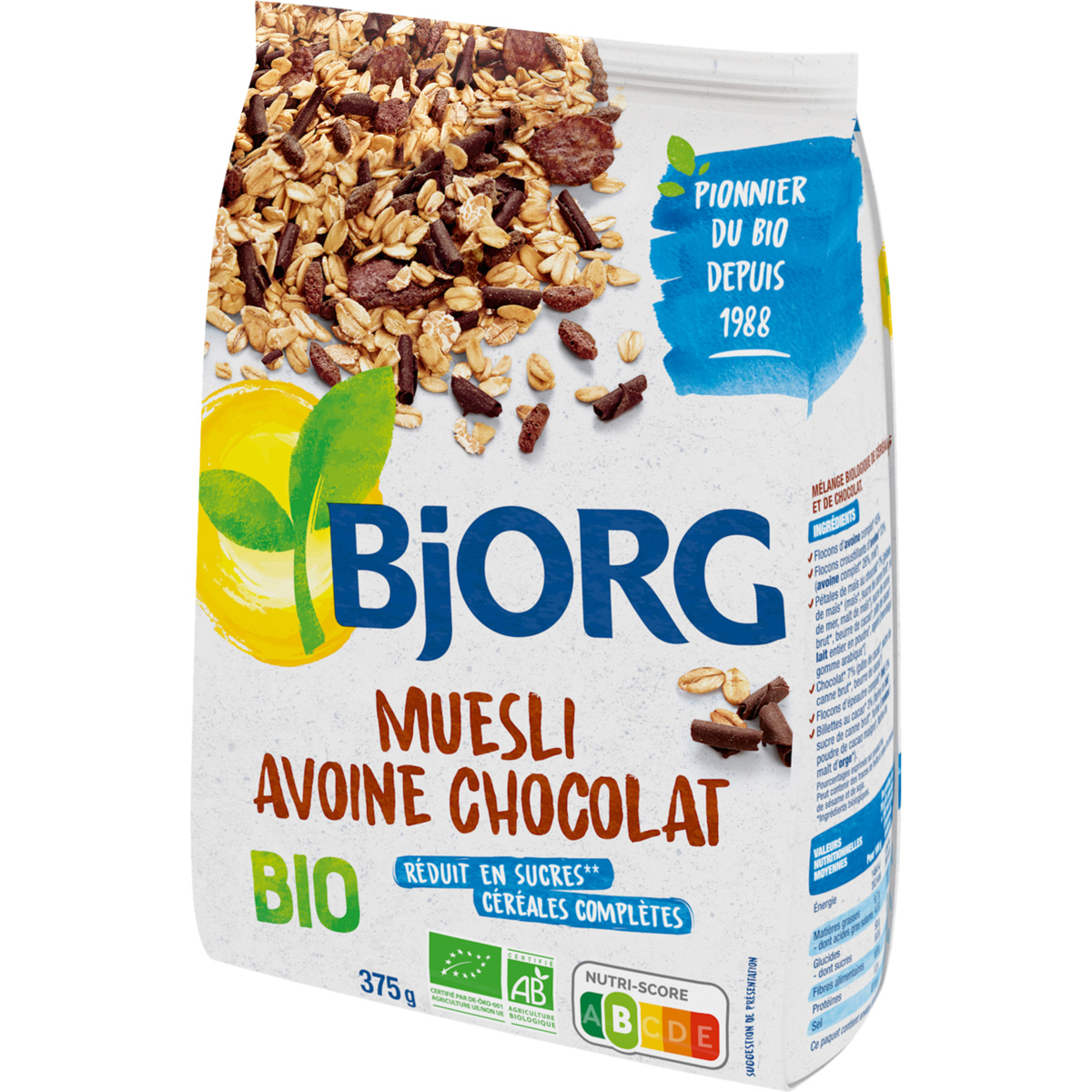 Muesli avoine chocolat bio Bjorg