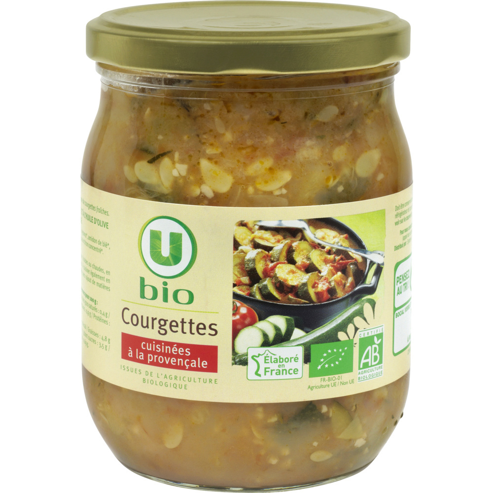 Courgettes cuisinées à la provençale U bio