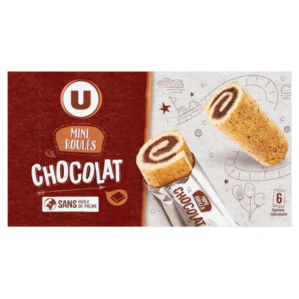 Mini roulés au chocolat U