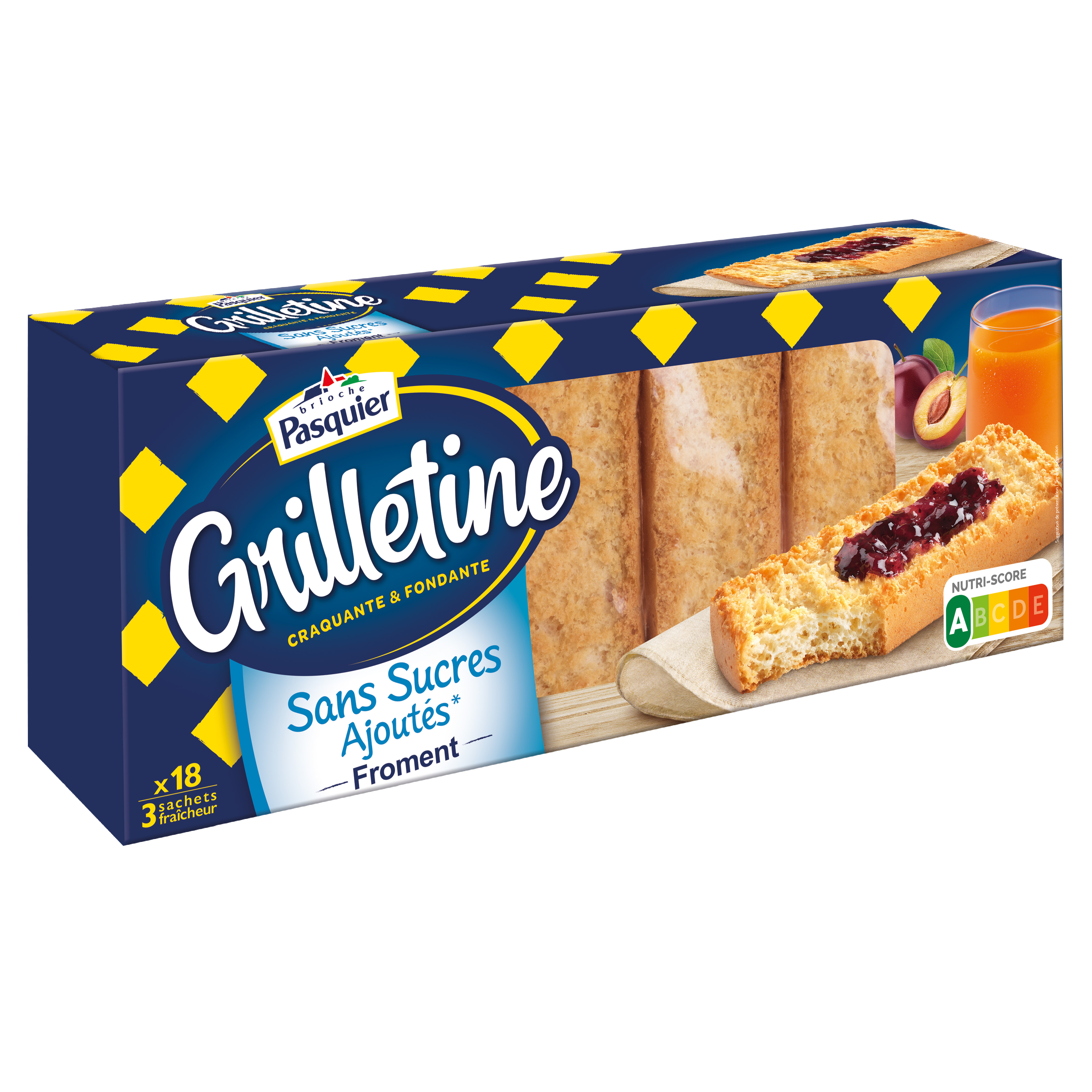 Grilletine de Pasquier au froment sans sucres ajoutés