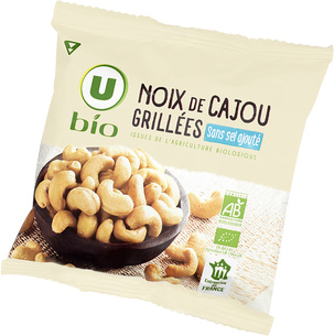 Noix de cajou bio grillées sans sel ajouté U