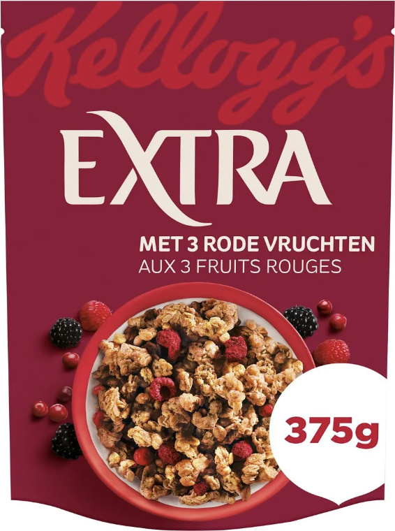 Kelloggs extra aux 3 fruits rouges