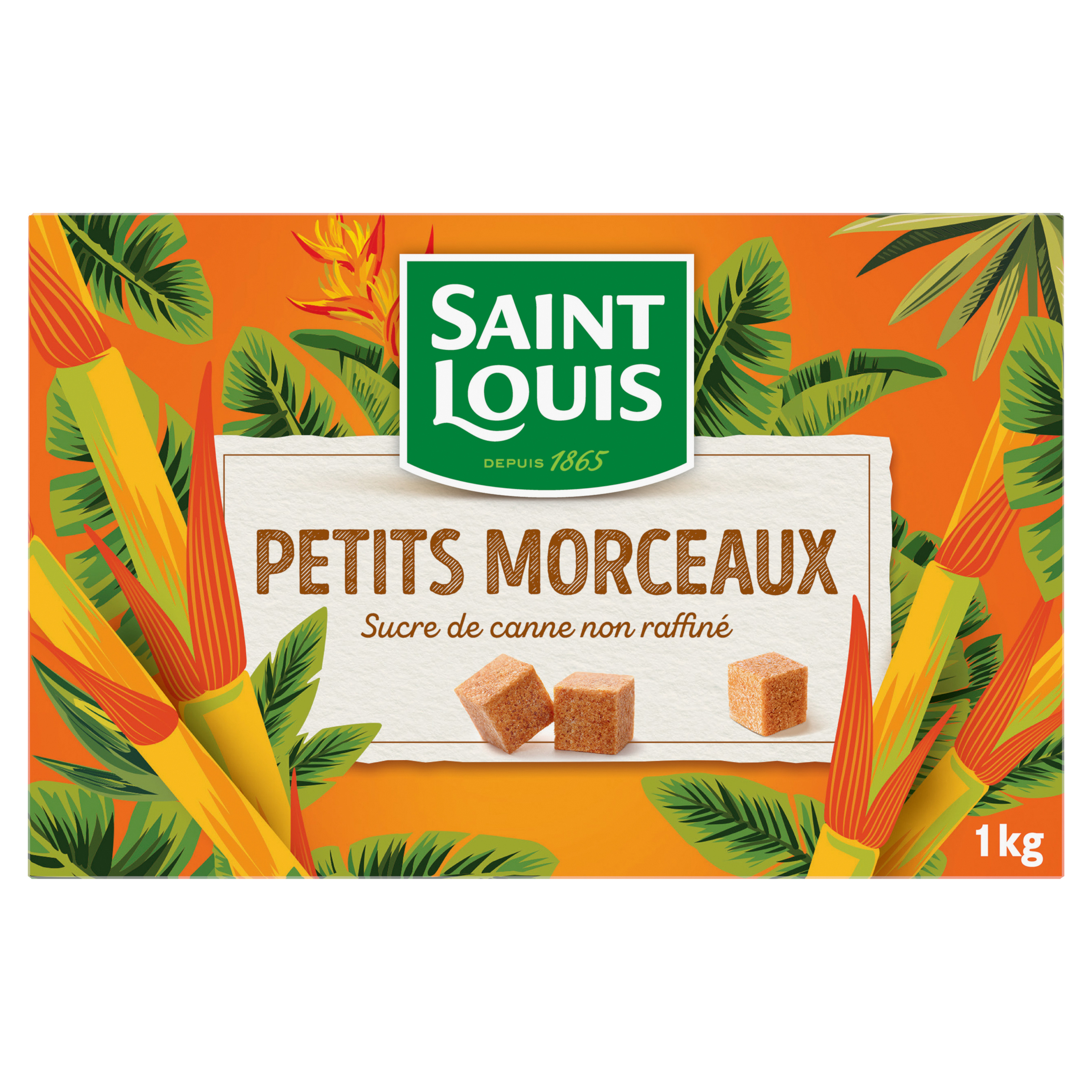 Petits Morceaux de sucre de canne non raffiné Saint Louis