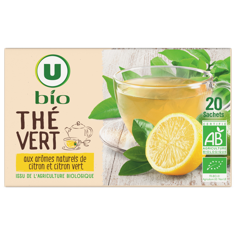Thé vert nature aromatisé aux citrons bio U 
