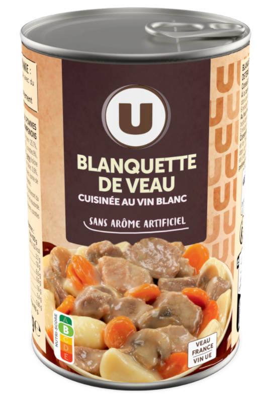 Blanquette de veau cuisinée au vin blanc U