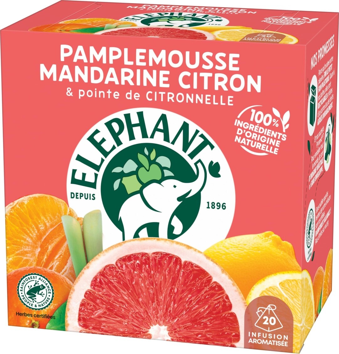 Infusion pamplemousse mandarine et citron Elephant 