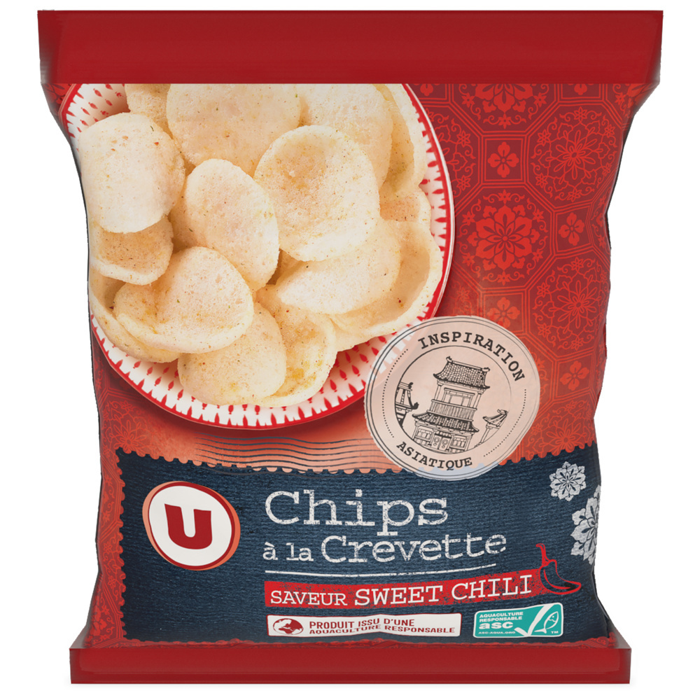 Chips aux crevettes saveur sweet chili U