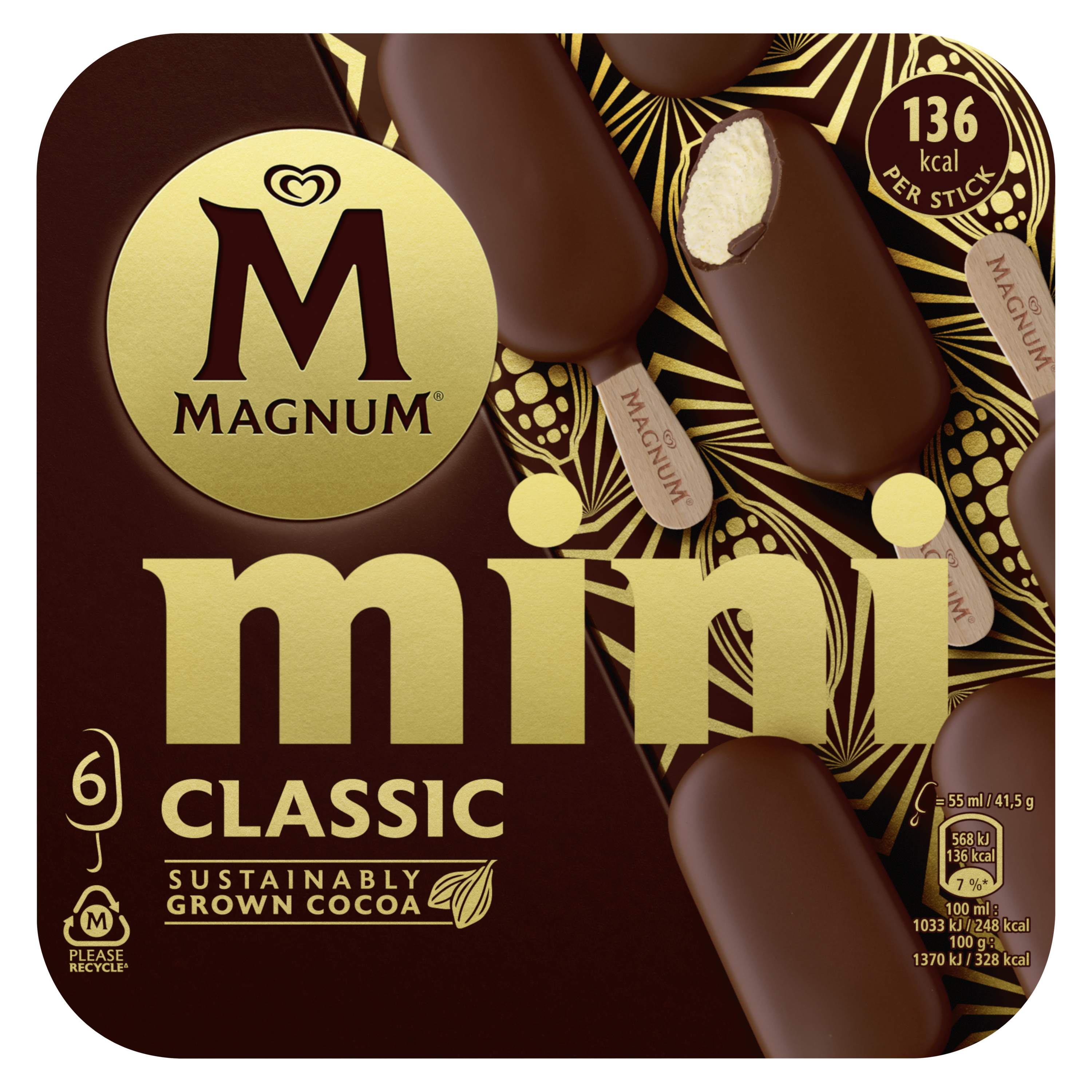 Magnum glace bâtonnets Mini Vanille & Chocolat 