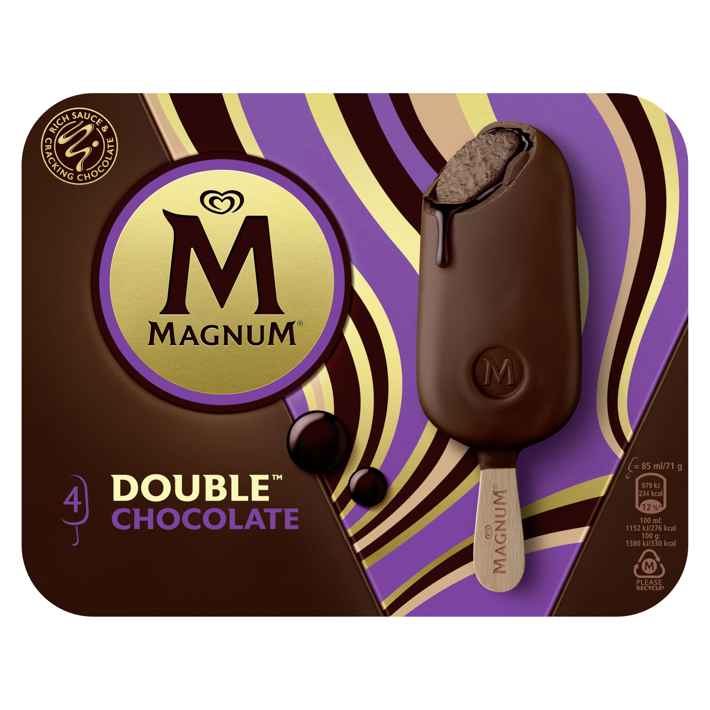 Magnum glace bâtonnets double Chocolat 
