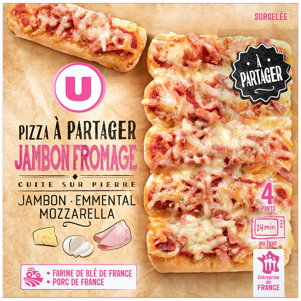 Pizza à partager jambon fromage U