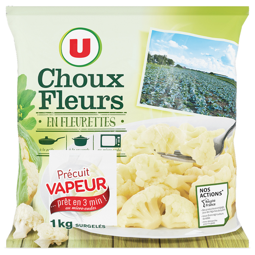 Choux-fleurs fleurettes précuits vapeur U 
