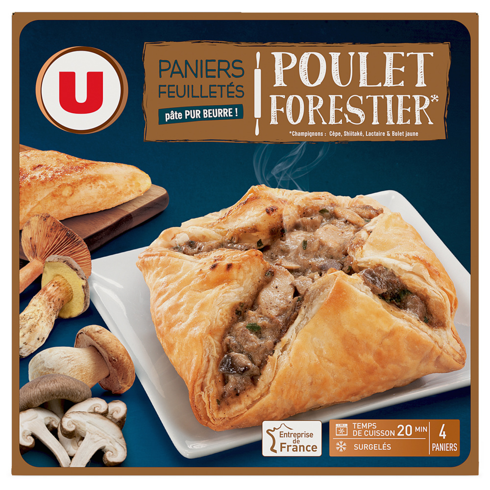 Paniers feuilleté poulet mélange forestier U