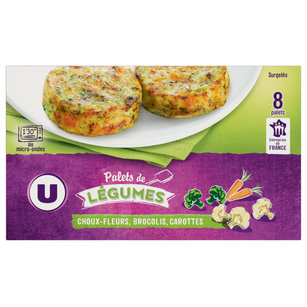 Palets de légumes chou-fleur, brocoli, carotte U 