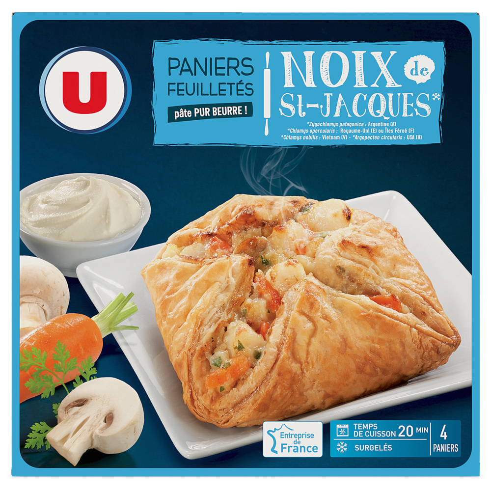 Paniers feuilletés aux noix de St Jacques U