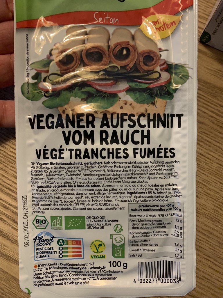 Végétranches fumées 100g - protéine végétale - Wheaty