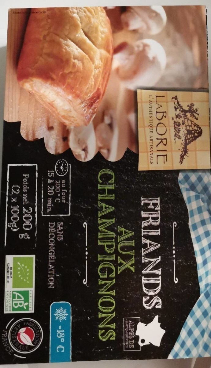 Friands aux champignons surgelés - Aquibio