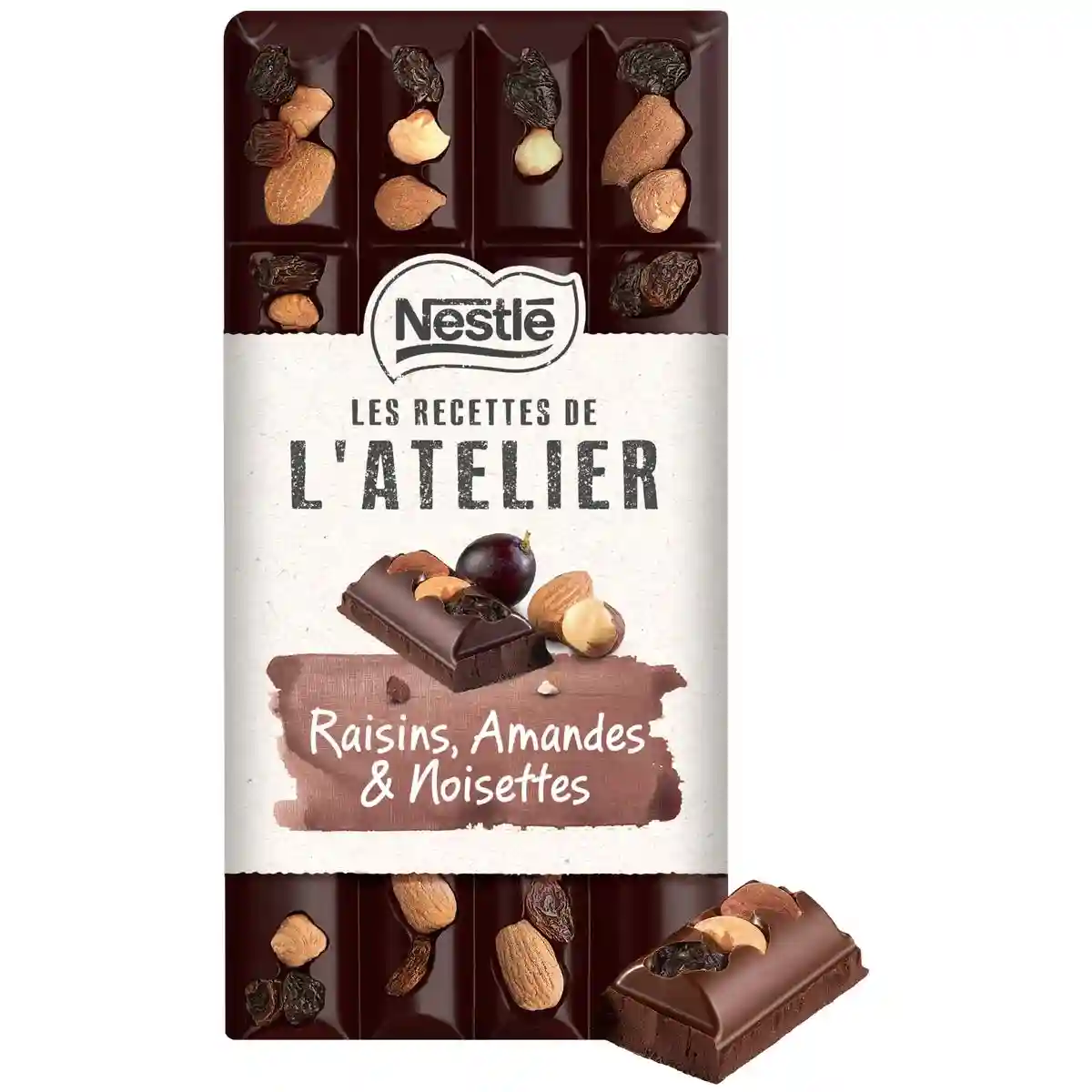 Chocolat Nestle noir raisins, amandes & noisettes