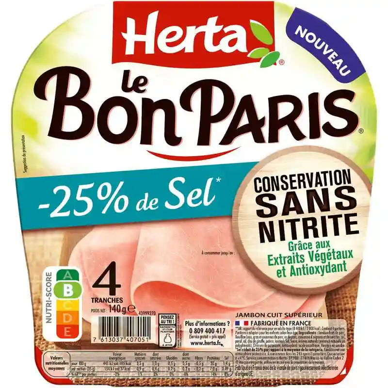 Le bon paris jambon blanc Herta 4 tranches