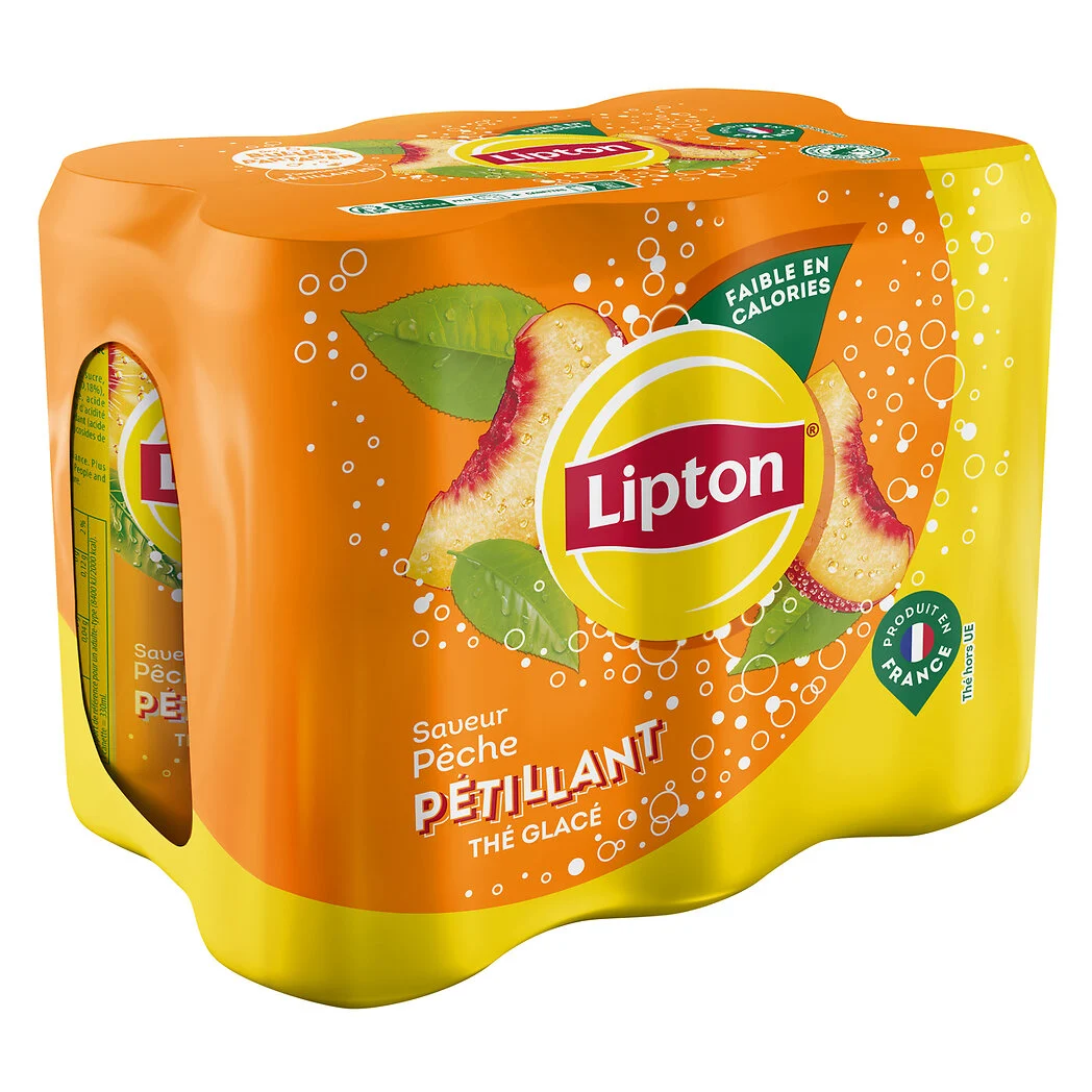 Lipton thé peche pétillant 6*33cl